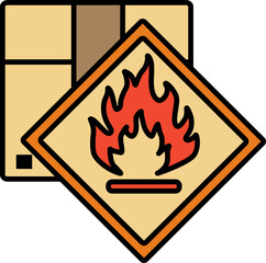 Flammable icon. Logistic concept icon style