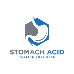 stomach acid health illustration logo