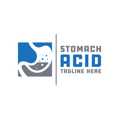 stomach acid health illustration logo