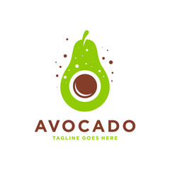 fresh avocado fruit illustration logo design