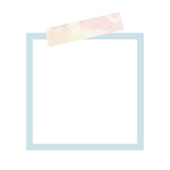 イラスト素材：カラフルなマスキングテープが付いたメモ帳