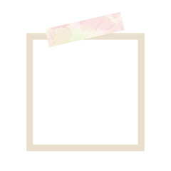 イラスト素材：カラフルなマスキングテープが付いたメモ帳