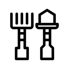 gardening fork icon or logo isolated sign symbol vector illustration - high quality black style vector icons
