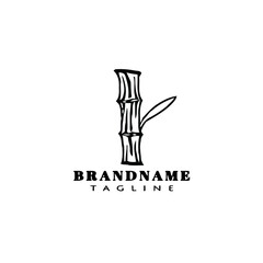 bamboo cartoon logo design template icon style vector illustration