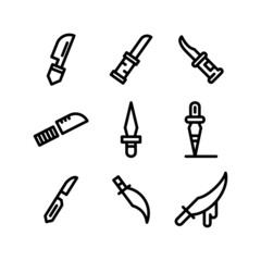 hunting knife icon or logo isolated sign symbol vector illustration - high quality black style vector icons
