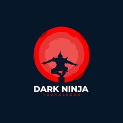 ninja in the moon logo dark style