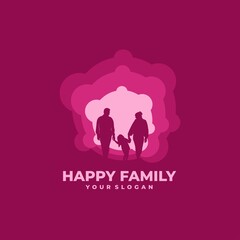happy family logo design template