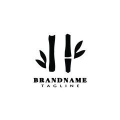 bamboo cartoon logo design culture icon black vector illustration