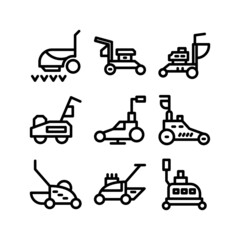 lawn mower icon or logo isolated sign symbol vector illustration - high quality black style vector icons
