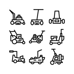 lawn mower icon or logo isolated sign symbol vector illustration - high quality black style vector icons
