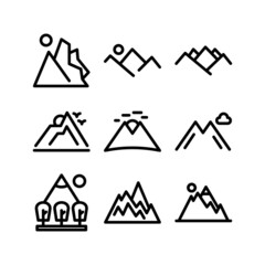 mountains icon or logo isolated sign symbol vector illustration - high quality black style vector icons
