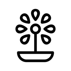 plant pot icon or logo isolated sign symbol vector illustration - high quality black style vector icons
