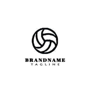 volleyball ball logo icon design template vector illustration