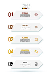 Business infographic  template with step or option design.

