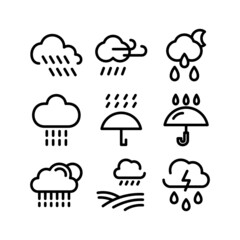 rainy weather icon or logo isolated sign symbol vector illustration - high quality black style vector icons
