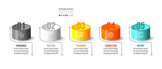 Business infographic  template with step or option design.
