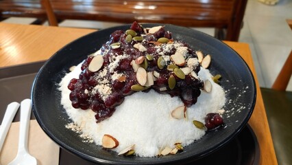 red bean shaved ice