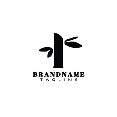 bamboo cartoon logo design template icon black vector culture