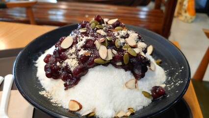 red bean shaved ice