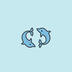 Vector illustration of dolphin icon