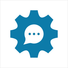 Gear Chat Logo Vector Template