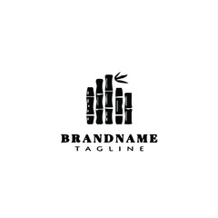 bamboo vintage logo design template icon black vector illustration