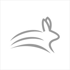 Rabbit Logo Vector Running With Fast