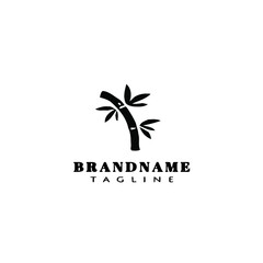 bamboo cartoon logo design template icon black vector hand drawn