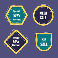 Flat food labels collection. -  Vector.