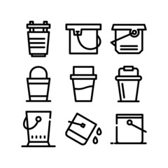 water bucket icon or logo isolated sign symbol vector illustration - high quality black style vector icons
