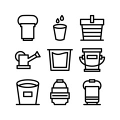 water bucket icon or logo isolated sign symbol vector illustration - high quality black style vector icons
