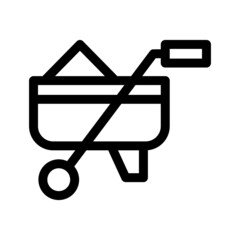 wheelbarrow icon or logo isolated sign symbol vector illustration - high quality black style vector icons
