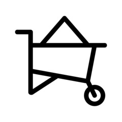 wheelbarrow icon or logo isolated sign symbol vector illustration - high quality black style vector icons
