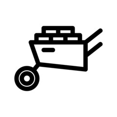 wheelbarrow icon or logo isolated sign symbol vector illustration - high quality black style vector icons
