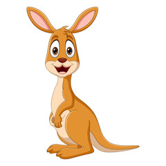 Smiling kangaroo isolated on white background