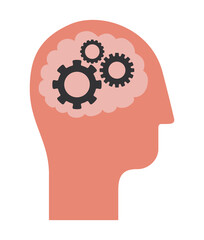 silhouette head with cloud