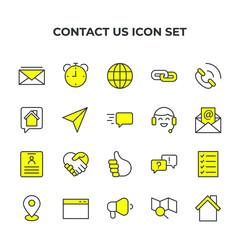 contact us set icon, isolated contact us set sign icon, vector illustration