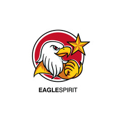 Eagle And Star Vector Illustration Logo Design