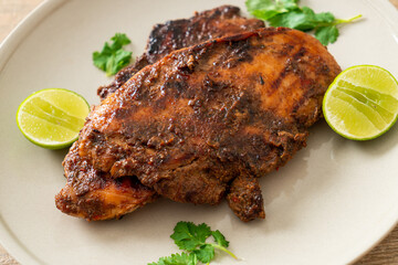 spicy grilled jamaican jerk chicken