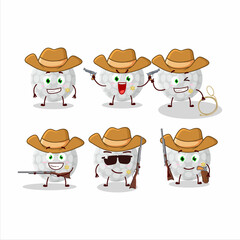 Cool cowboy handball cartoon character with a cute hat