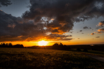 sunrise over the field