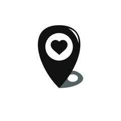 Fototapeta premium navigation icon with love icon in it