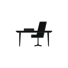 office desk and chair vector drawing