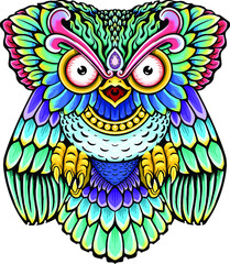 Owl colorful mandala design