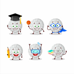 School student of handball cartoon character with various expressions