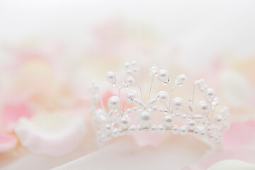 A crown on flower isolated on white background