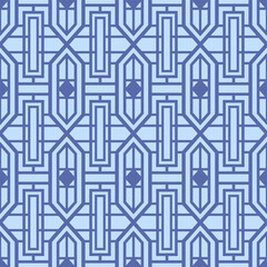 Japanese Hexagon Maze Vector Seamless Pattern