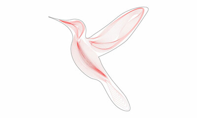 abstract pink hummingbird