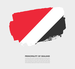 Hand drawn brush flag of Principality of Sealand on white background. National day of Principality of Sealand brush illustration