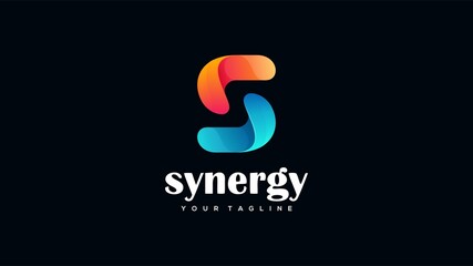 3d Gradient dynamic colorful logo letter s